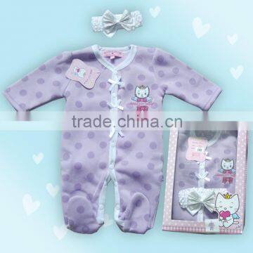 baby gift set romper Angel cat emb baby clothing for girls wholesale baby clothes