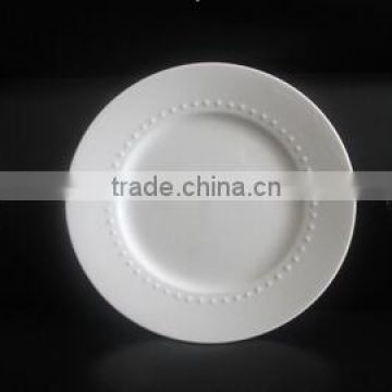 7.5"embossed porcelain flat plate in stock