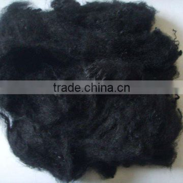 Grade C black solid dry polyester staple fiber 6DX64MM