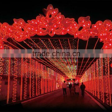 outdoor red gallery lighting