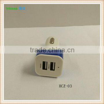 mobile phone colorful Dual usb 5v 2.1A mini universal car charger