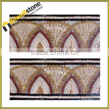 Tumbled Wave 4x12 Marble Mosaic Border Listello Tile