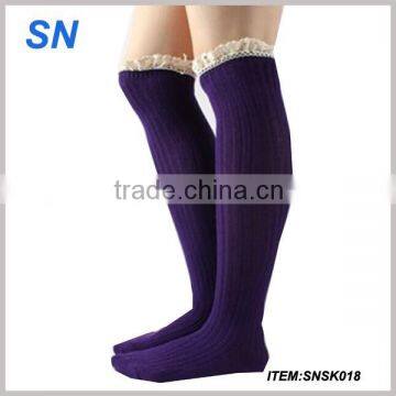 fashion lady cotton lace boot socks wholesale