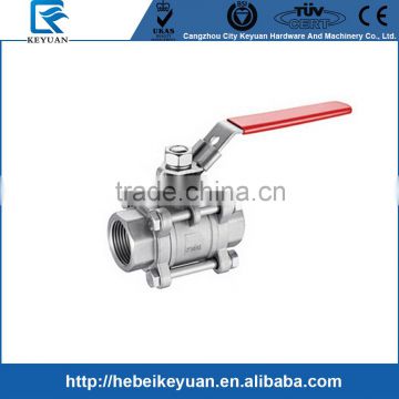 3PC Stainless steel 1/2" ball valve cf8m 1000 wog 316 ball valve with high quality