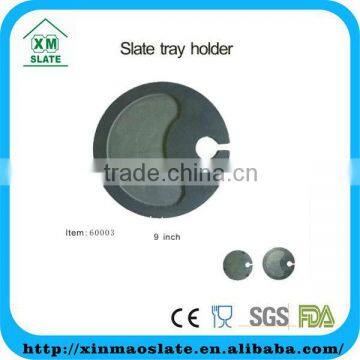 [factory direct] 23*23 food safe containing natural round slate tray