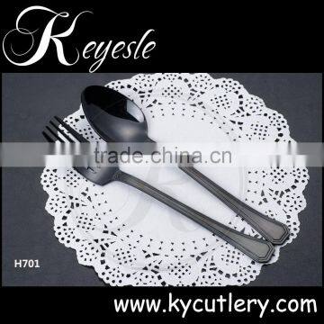 Black Cutlery Set,Black Gold Plated Cutlery,Flatware