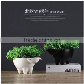 animal flower pot cheap table ceramic flower vase for wholesale