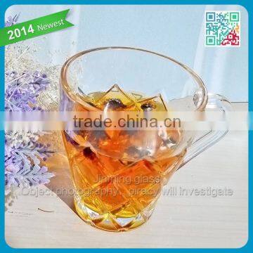 Embossed clear glass cup drinking oem moroccan tea glass cup