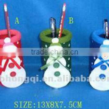 Plush Snowman Christmas Pen Holder