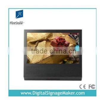 FlintStone 10 inch video advertising player, barcode scanner commercial monitor, advertising player with scanner reader