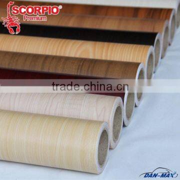 High quality self adhesive PVC wood grain vinyl film for car interior decoration