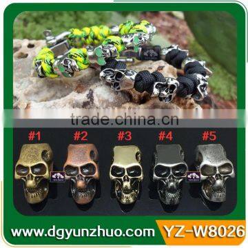 Metal skull beads for paracord bracelet