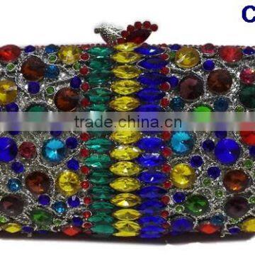 CB0418-6 New arrive good price high quality colorful handbags with crystals for women