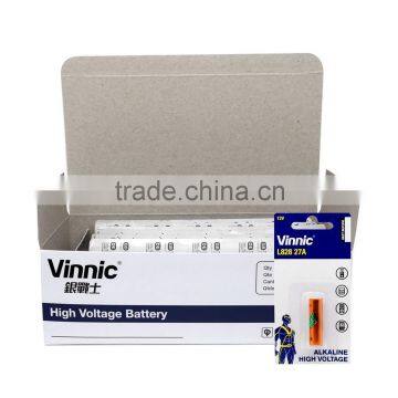 high voltage alkaline cylindrical button cell 12v 27A A27 L828 battery