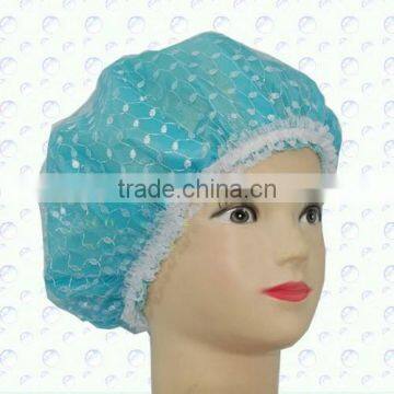 lace Pvc shower bath caps b043