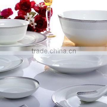 dinnerwar gorgeous embossed gold platinum design 12 15 24pcs new bone china dinner set porcelain ceramic cup & saucer