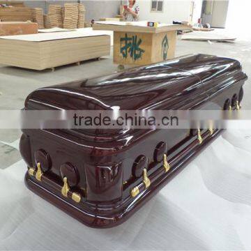 High Quality Popular Material Wooden Europe Coffin With Blanket and Cover photo-3