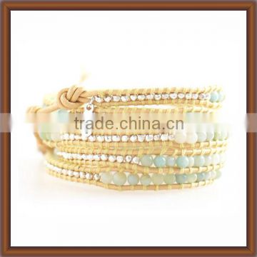 See Breeze Metal Beads & Wrap Jade Bead Bracelet