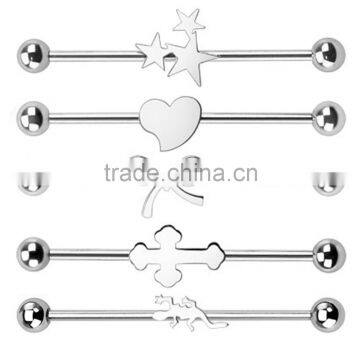 Steel Design Industrial Scaffold Barbell Ear Piercing Bar