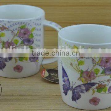 11OZ wonderful butterfly design full decal print coffee cups, shiny surface new bone china mug, KL5076-10134