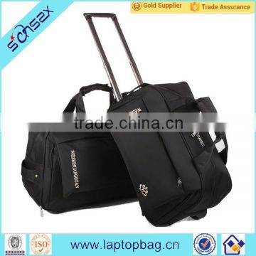 waterproof wheeled oxford material duffel bag with trolley