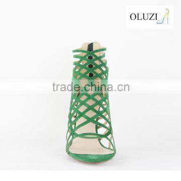 OLNS009 2016 Beautiful Gladiator Sexy Women Sandals Green Ankle Strap Novelty Fish Toe Sandal Shoes for Women photo-3