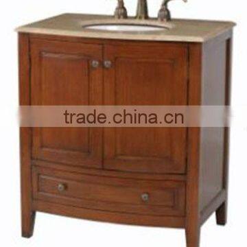 Baltic Brown Antique single sink wooden vanity top with Baltic Brown/Classic solid wood bathroom vanity or cabinet