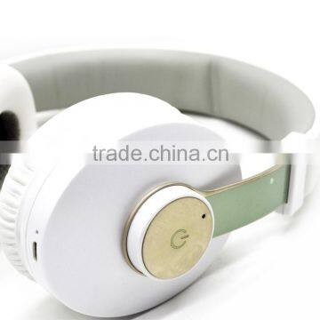 2016 new products wireless headphone with genuine leather ear muff bluetooth headset wholesale