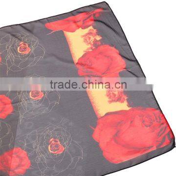 2015 Fashionable Rose Flower Chiffon Scarf Whole Sale - In Stock photo-2