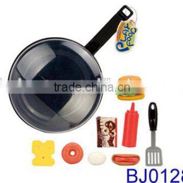 Funny plastic cooking pan toys and food toys set