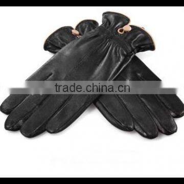 lady use in winter casmere lined leather glove