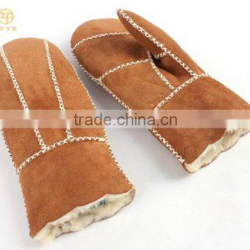 High quality durable and warmth classical double face leather gloves