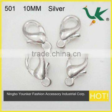 501 #10mm Silver Plated Jewelry Lobster Claw Clasp