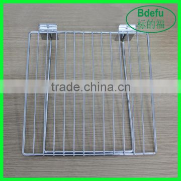 Customized metal slatwall mesh display shelf