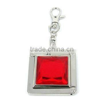 square foldable purse hanger with acrylic stone, OEM&ODM service factory with ISO certification