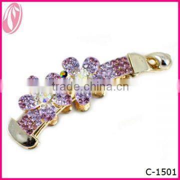 Made In China French And American Hair Clip With Glitter Flower