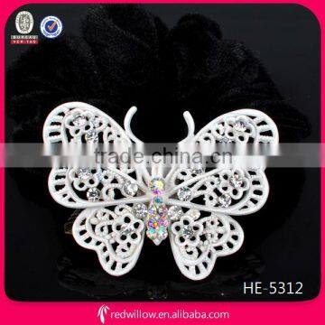 America fashion diamante white metal butterfly hair bands for lady