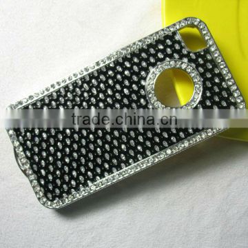 Side Rhinestone Black Mobile Shell