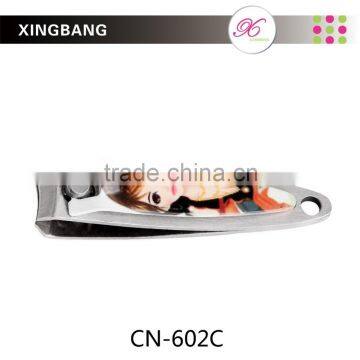 small transfer printing stainless steel nail clipper, durable beauty care tools