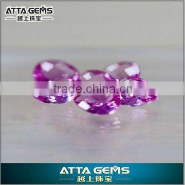 #2 synthetic pink corundum - fashion pear cut created pink sapphire