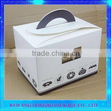 Factory Price Big Size White Wedding Cake Box With Designed Handle