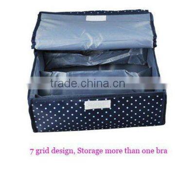 2012Hot sell high-grade textile fabric 7 grid fabric bra box