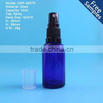 cobalt Blue glass essential oil bottle with black mist spray,10ml glass essential oil bottles