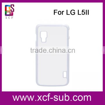 2D blank sublimation cases for LG L5II , hard plastic case, removable back shell, black and white colors