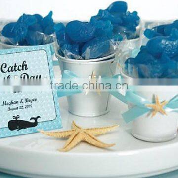 Wedding Packing Mini Tin Buckets pails with personalized sticker