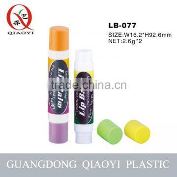 Double-end lipbalm tube cosmetic packaging