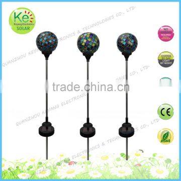 Mosic glass ball stake garden LED solar light