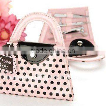 Pink Polka Purse Manicure Set for wedding gifts