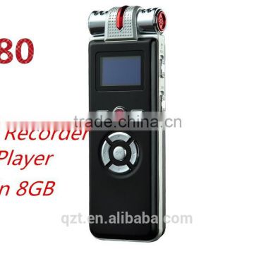 4GB/8GB T80 Professional Digital Voice Recorder Dictaphone with MP3 Player and LED screen,telephone recording