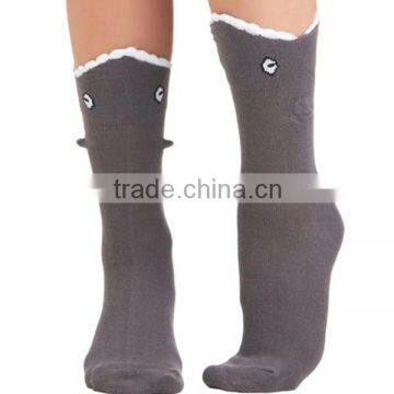 wholesale custom made logo design crazy shark socks